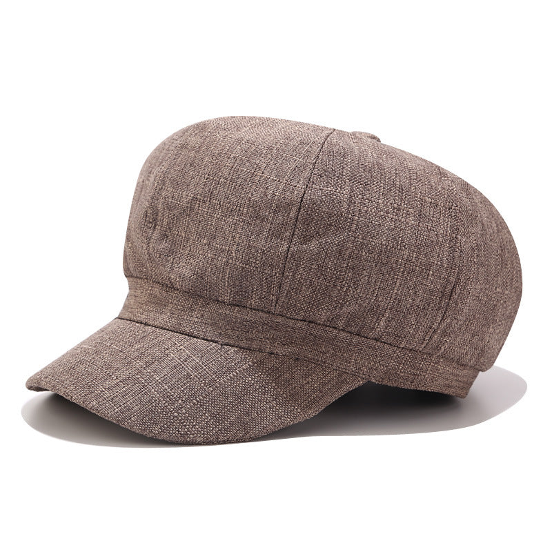 Autumn New Cotton And Linen Octagonal Hat Men And Women British Retro