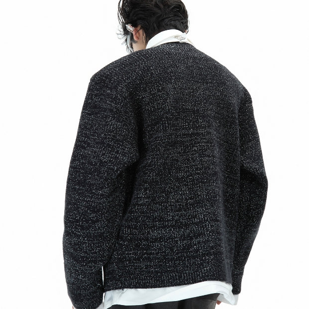 Niche Deconstruction Tie Shirt False Two-piece Patchwork Sweater