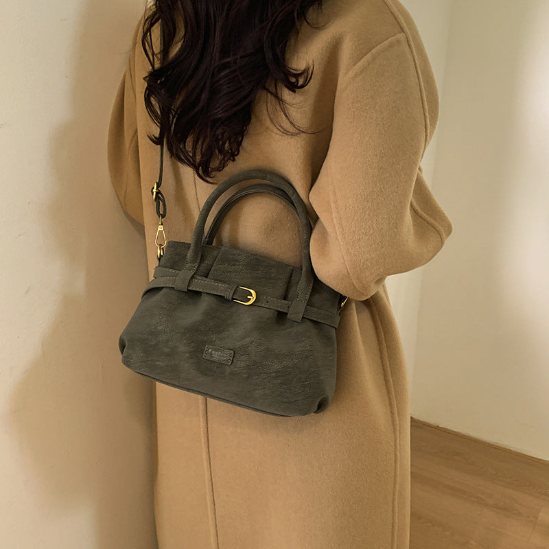 Stylish Matte-finish Crossbody Shoulder Bag