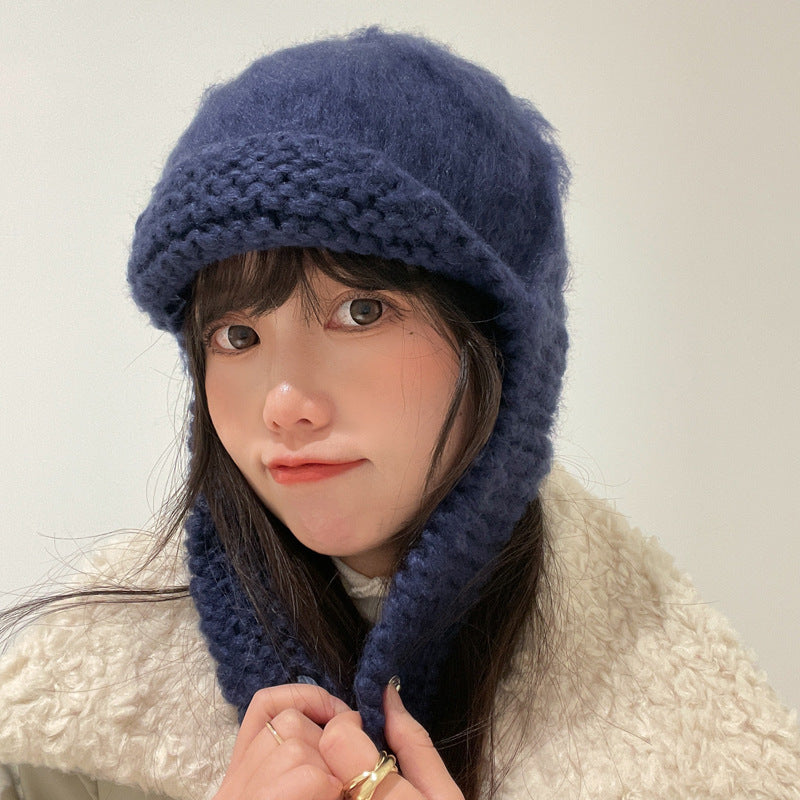Handmade Crochet Beanie Women's Ear Protection Scarf