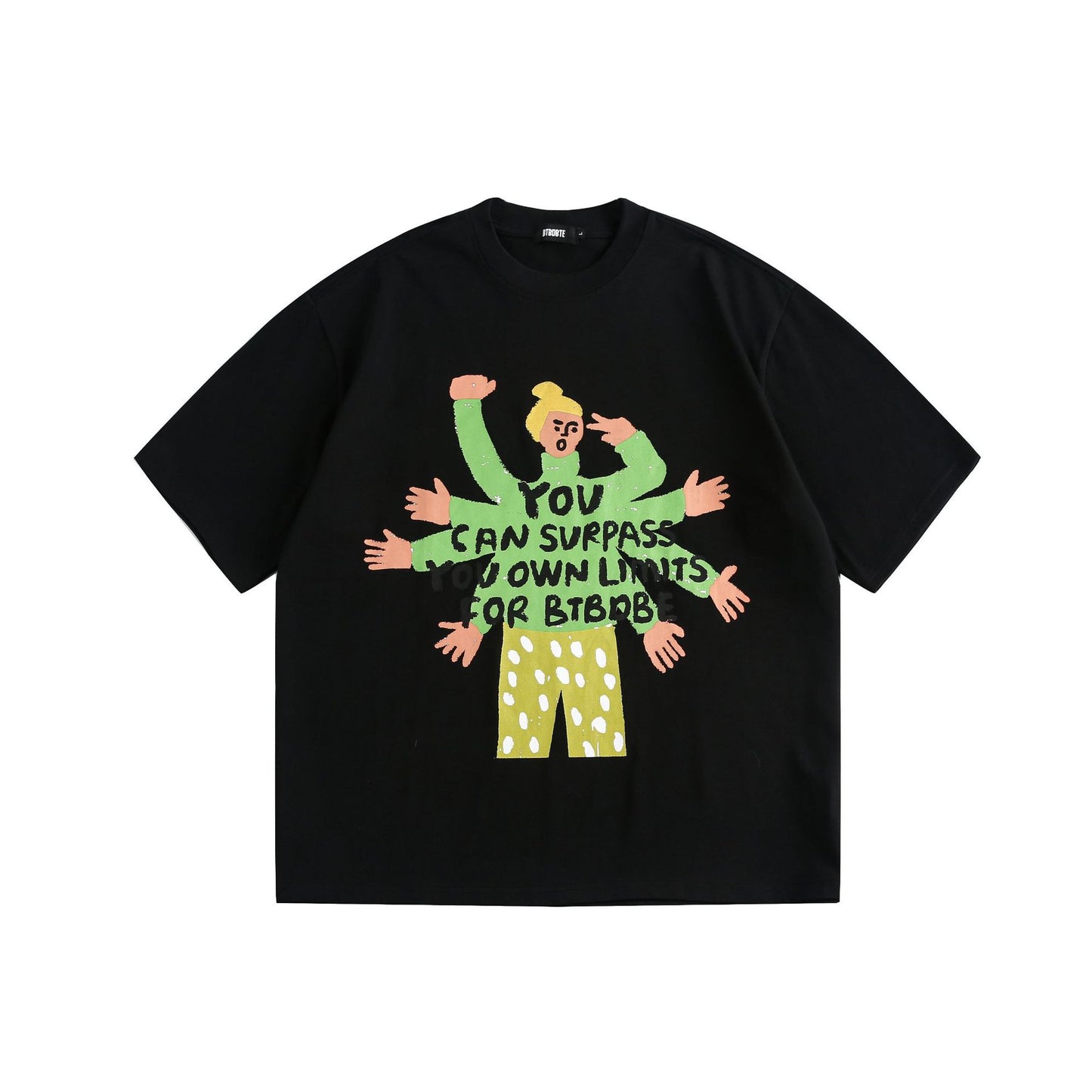 American Retro Alphabet Casual Loose Men's And Women's Short Sleeve