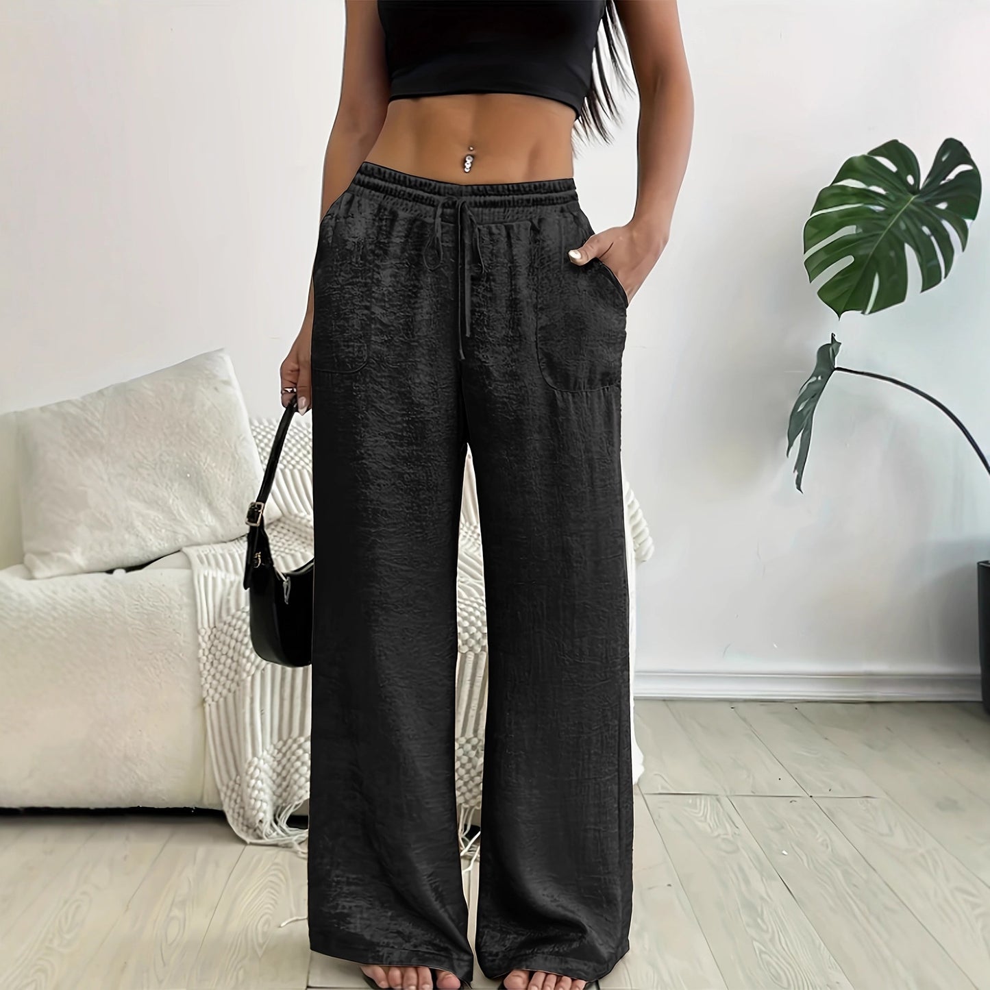 New Womens Loose-fit Gold-stamped Sequined Fashion Pants