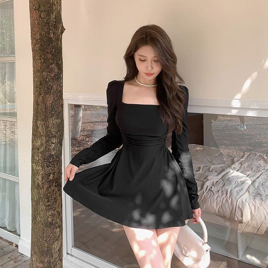 Elegant And Sexy Square-neck Dress For Women