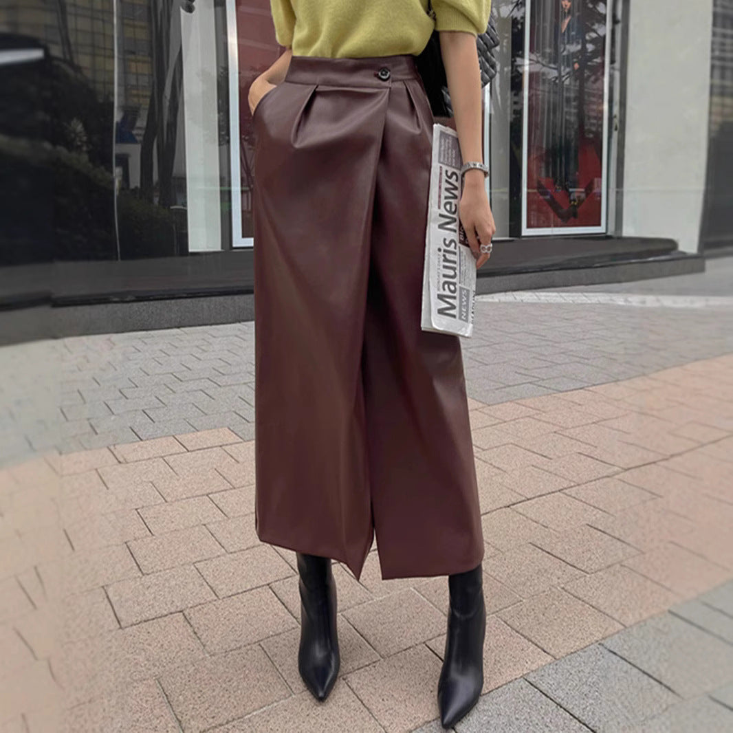 High-waisted Pleated Straight Skirt Petite-friendly Mid-length Bodycon Skirt