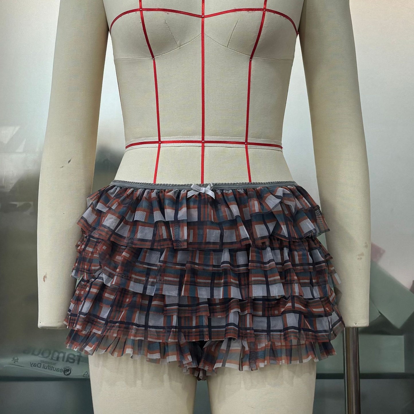 Flounced Wave Solid Color Lolita Low Waisted Shorts