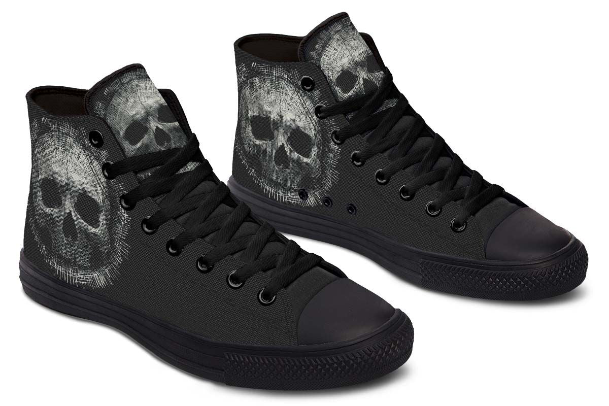 Men's And Women's Fashion Color Printing High-top Canvas Shoes