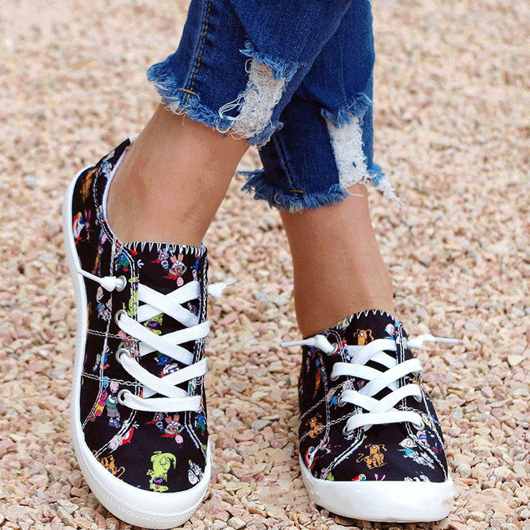 Women's Floral Shoes Casual Comfortable Fashion Flat Shoes