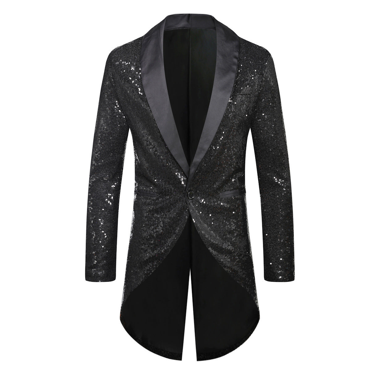 Fashion Sequin Suit AliExpress Foreign Trade Purchasing Men's Single-button Suit Tailcoat