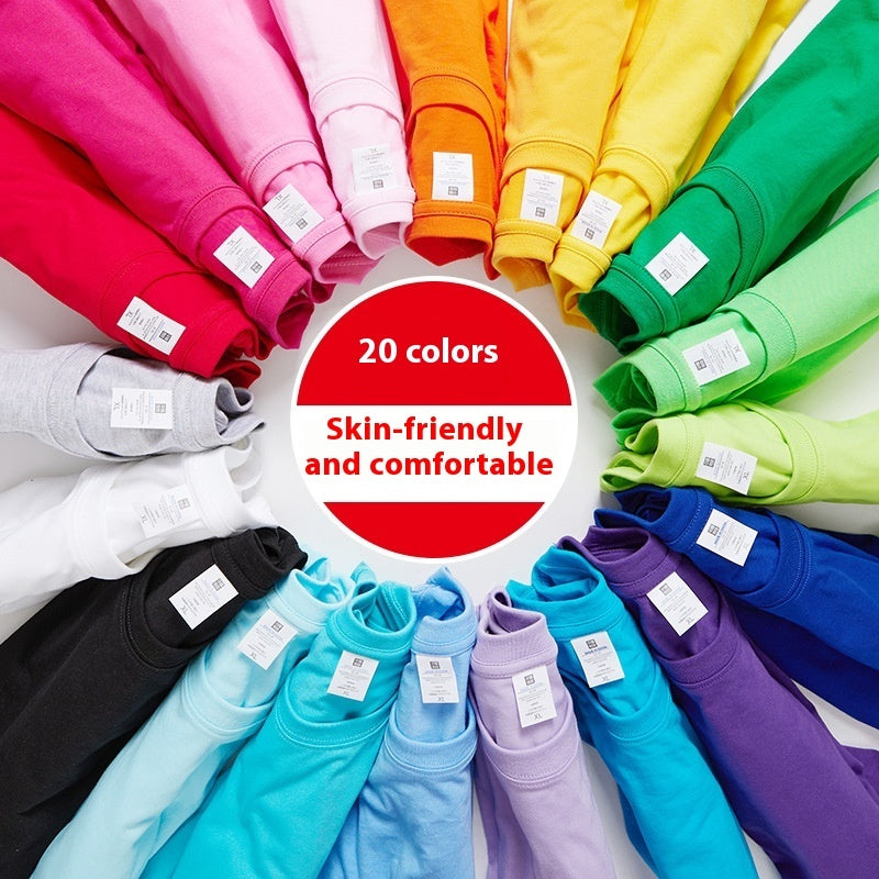 Solid Color Advertising Shirt Loose Casual Half Sleeves