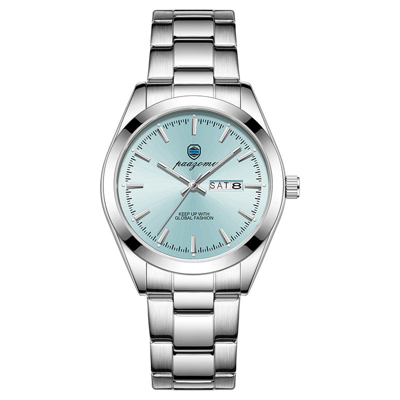 Men's Double Calendar Luminous Quartz Watch