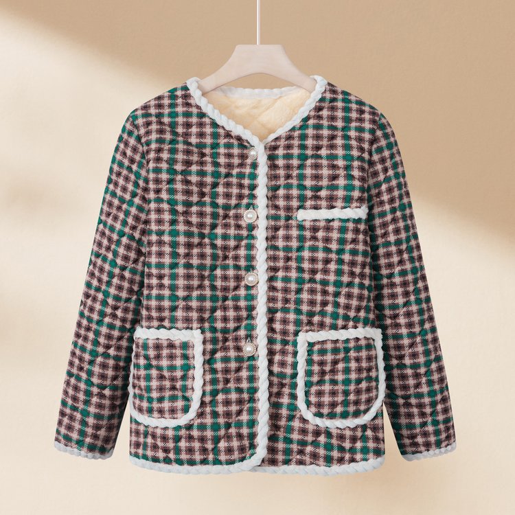 Fleece-lined Classic Style Cotton Coat Autumn And Winter