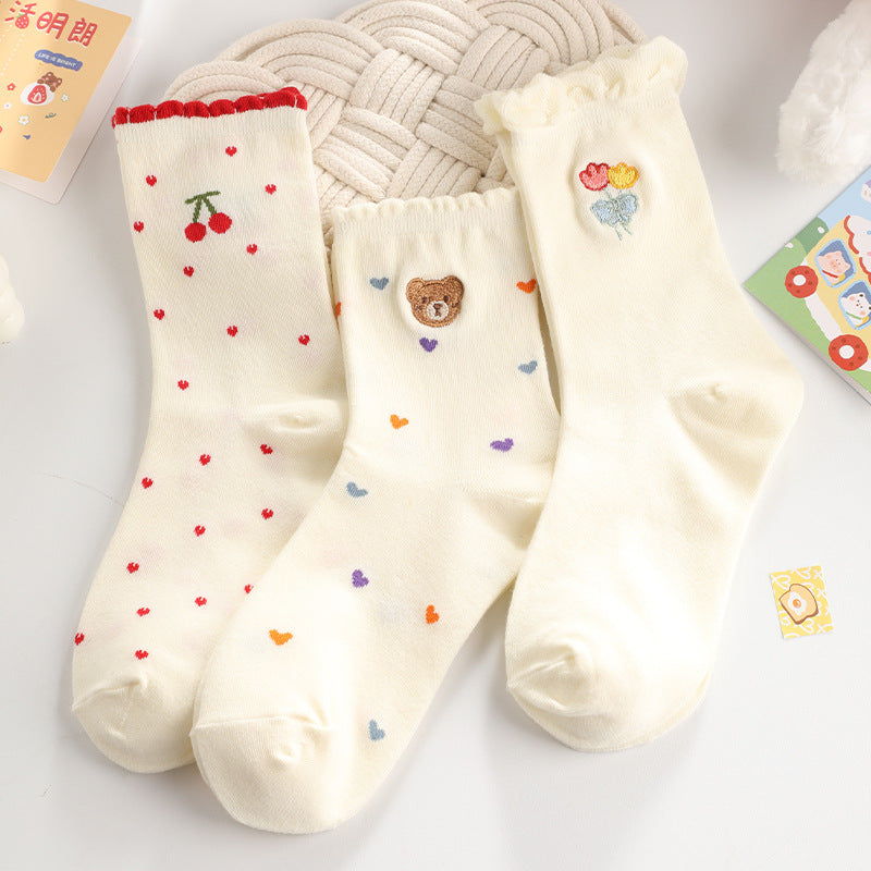 Lace Socks Children's Mid-calf Ins Fashion Cute Japanese Style