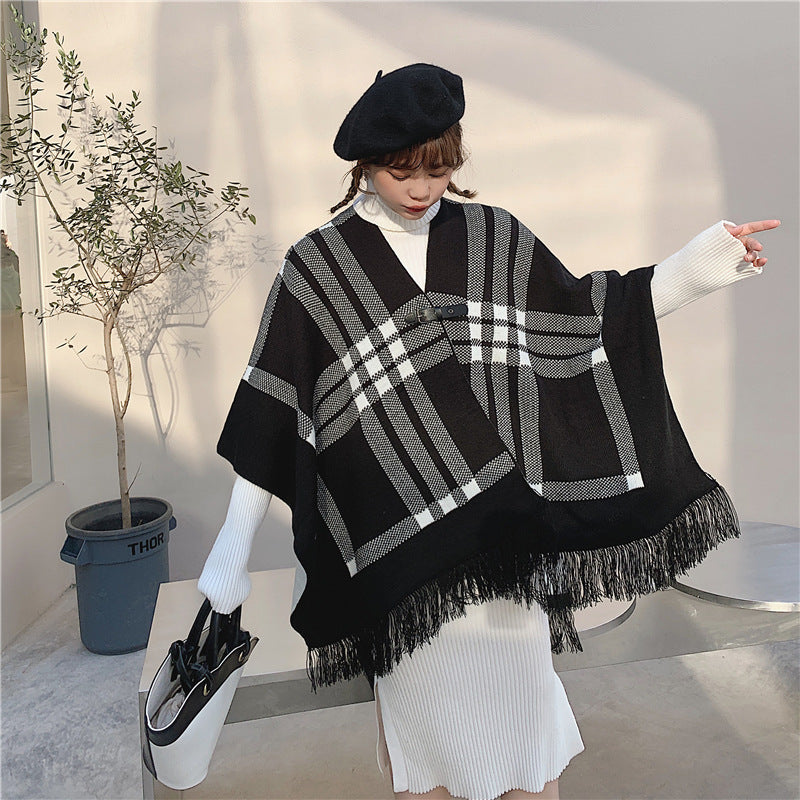 Fashion Casual Women's Plaid Warm Shawl Scarf