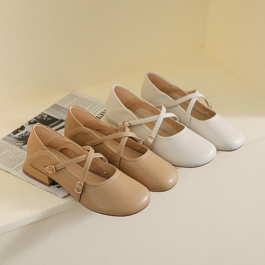 Women's Round Toe Soft Sole Platform Mary Jane Shoes