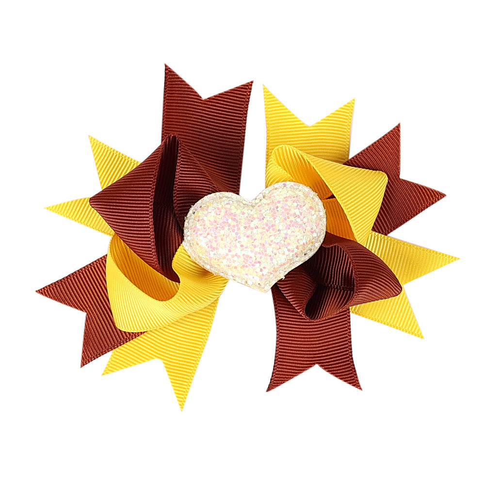 Children's Bow Hairpin Multi-layer Love Edge Clip