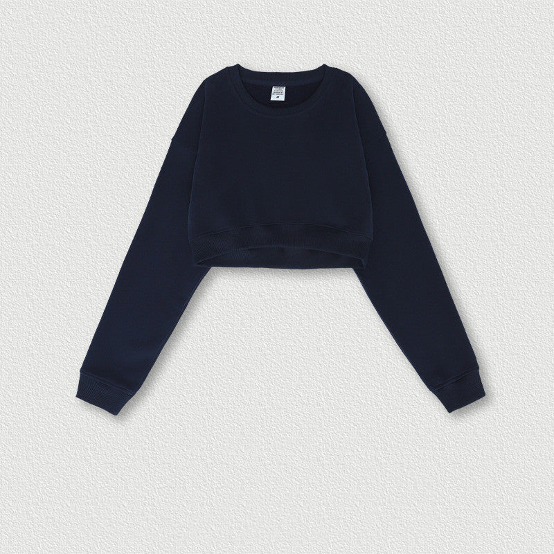 Women's Retro Cropped Navel Hot Girl Short Sweatshirt