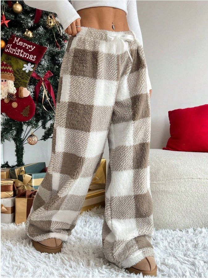 Women's Casual Loose Casual Checkered Pants
