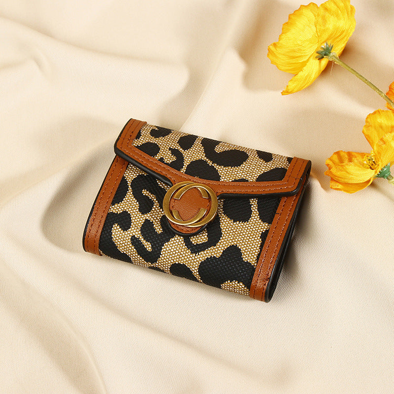 New Leopard Print Women's Wallet Multi-card-slot Coin Purse All-in-one Clutch Card Holder Female