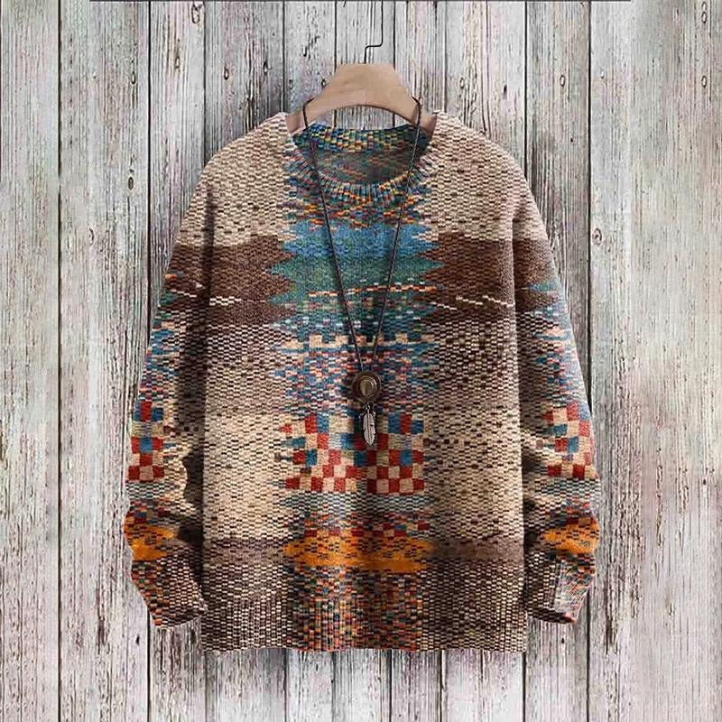 Abstract Style Digital Printing Drop-shoulder Long-sleeve Women's Sweater Casual All-matching