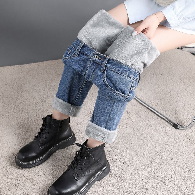 High Waist Elastic Waist Jeans