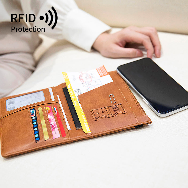 Multifunktionel Pasdokumenttaske Ultratynd RFID Paspung