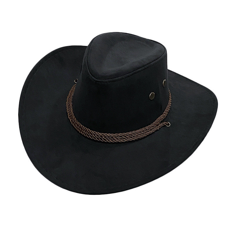 Western Denim Male Hat Double-sided Suede Sun Hat Female Horse Riding Hat