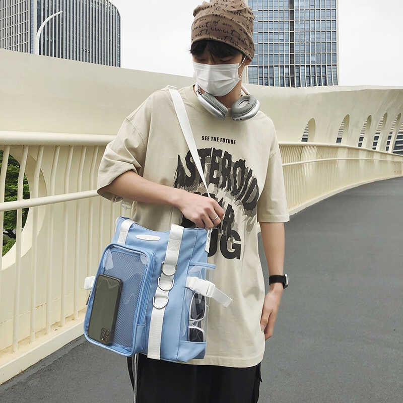 Japanese Minority Design Transparent College Style Fashion All-match Good-looking Large-capacity Crossbody Bag