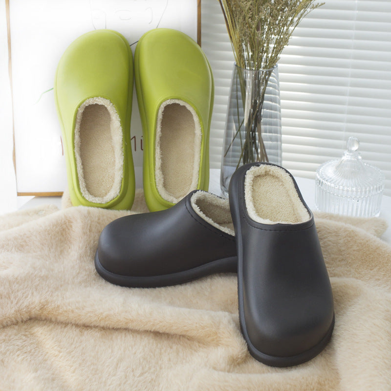 Half-pack With Cotton Slippers, Home Warm Cotton Shoes, Couple Slippers