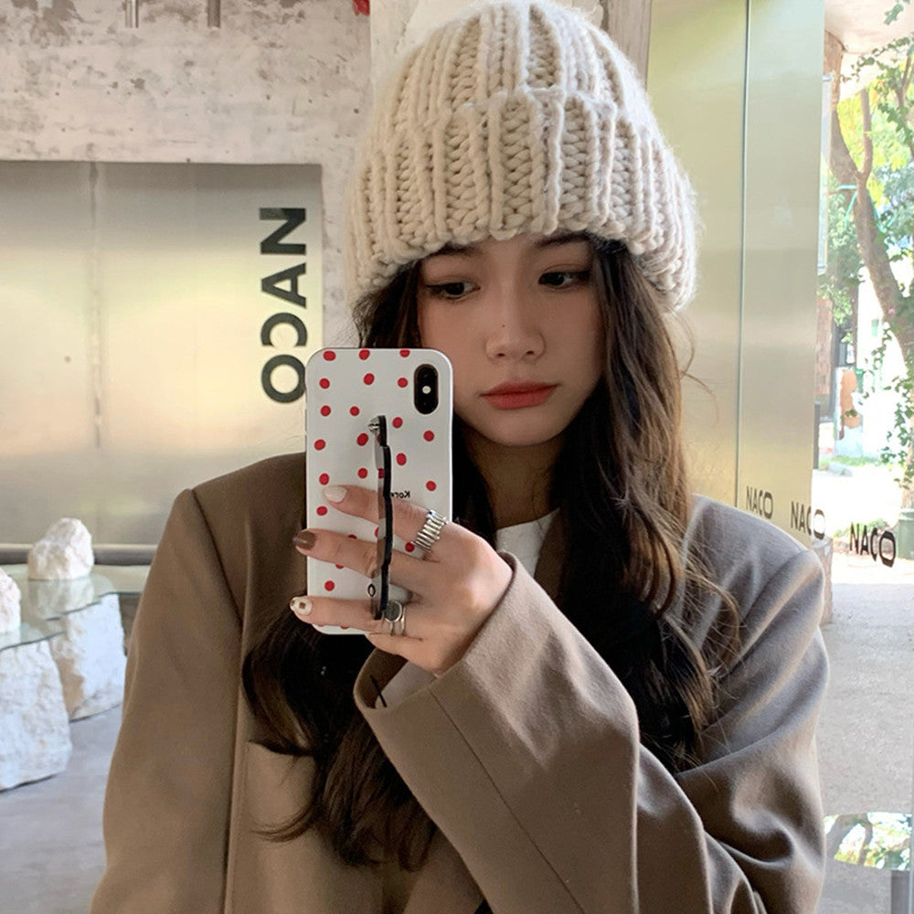Sweet Candy Color Cute Wool Hat Women Thickened