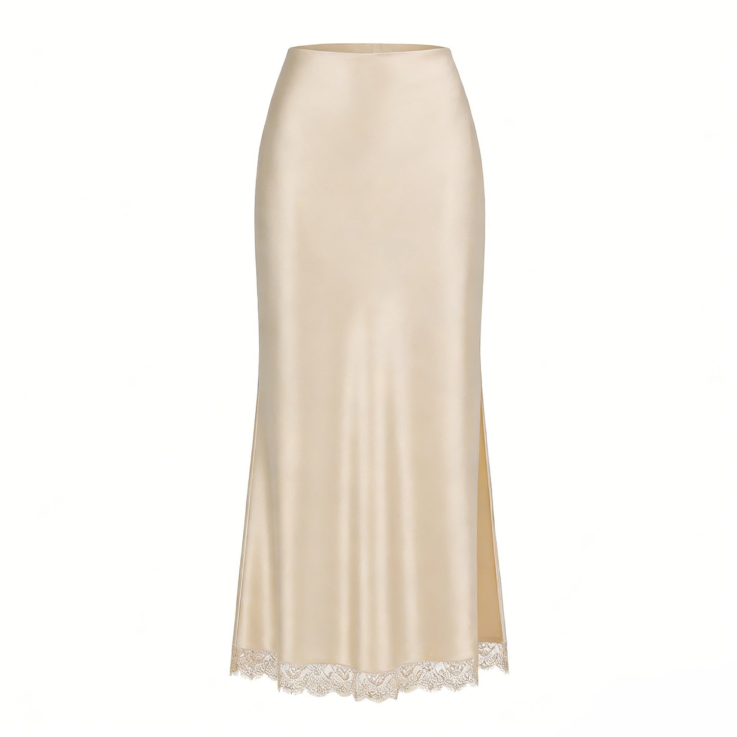 Lace Split High-Waist Elastic Sexy Bodycon Maxi Dress