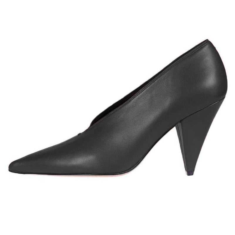 New All-match Diamond-studded Grandma Shoes Tapered Heel Women's Shoes