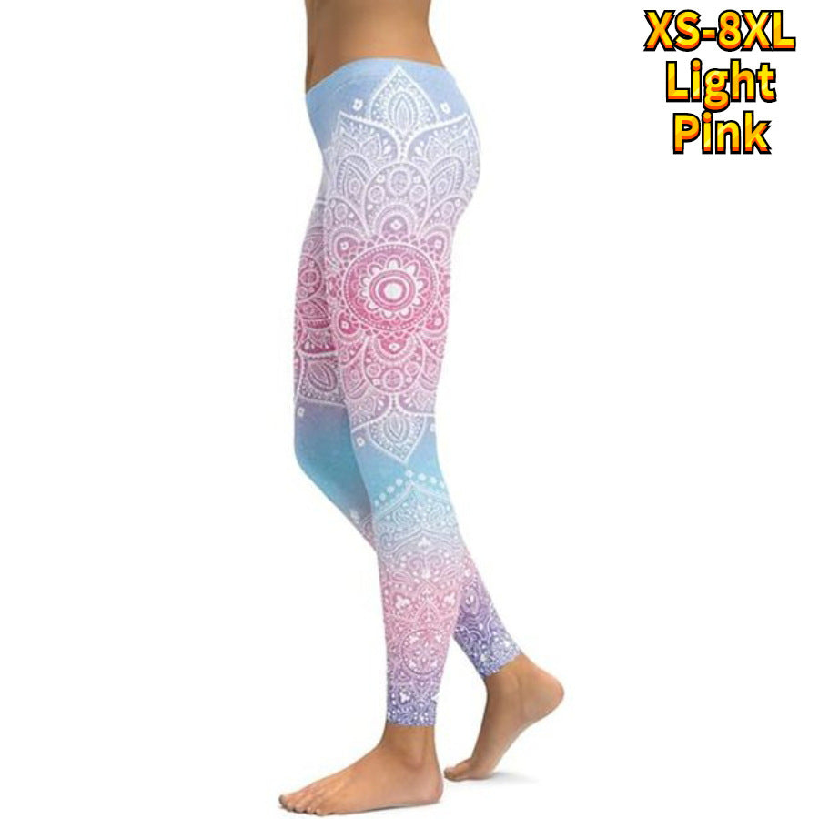 Printing High Waist Sexy Hip Yoga Pants  3D