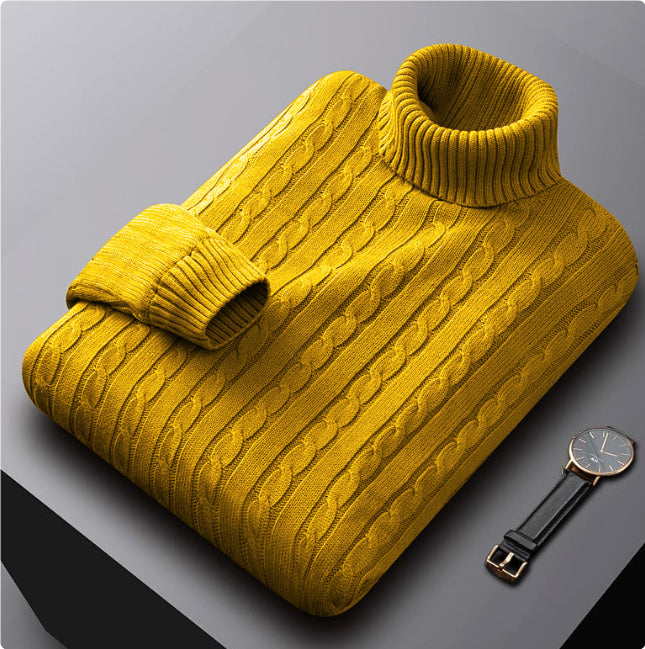 Men's Turtleneck Sweater Fleece-lined Thickened