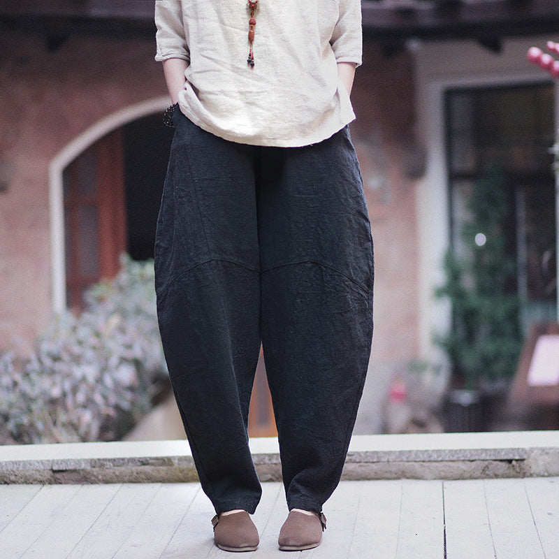 Retro Loose Plus Size Linen Bloomers