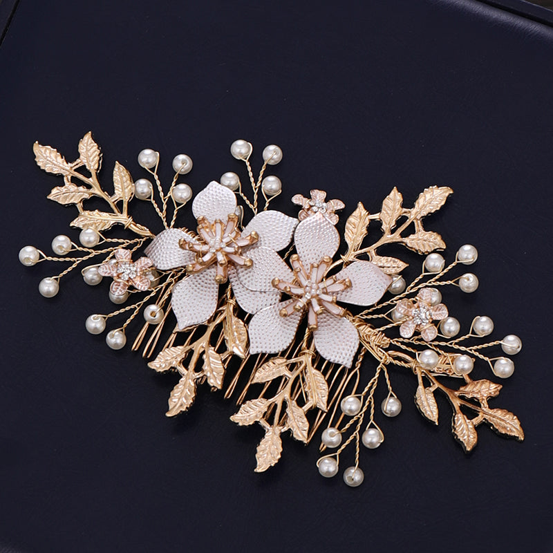 Bride's Wedding Forest Flower Pearl Headdress