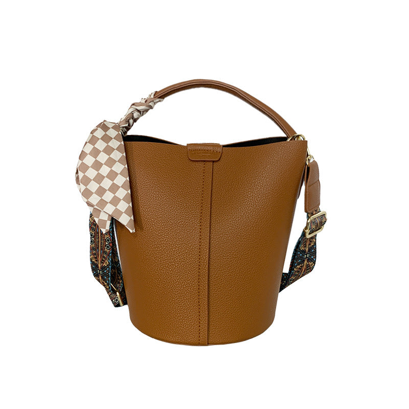Women's Fashionable Large Capacity Ribbon Handbag With Bucket