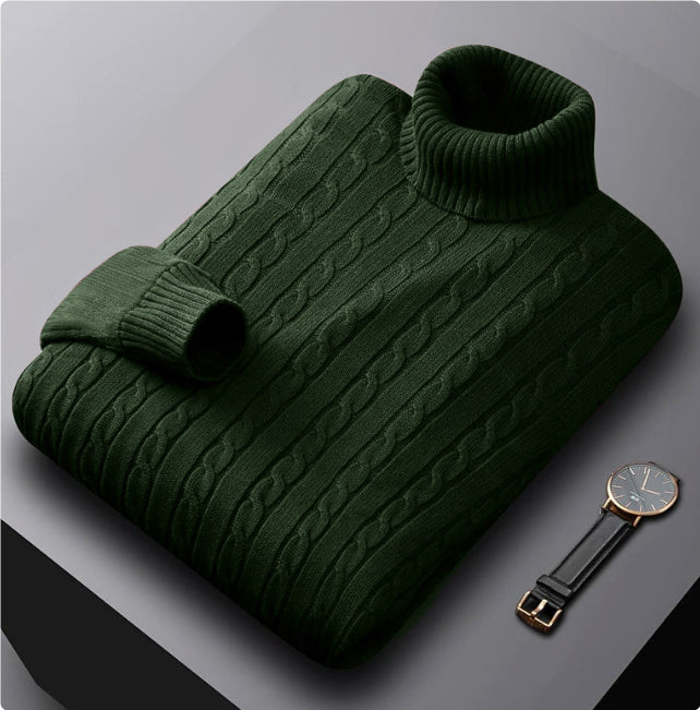 Men's Turtleneck Sweater Fleece-lined Thickened