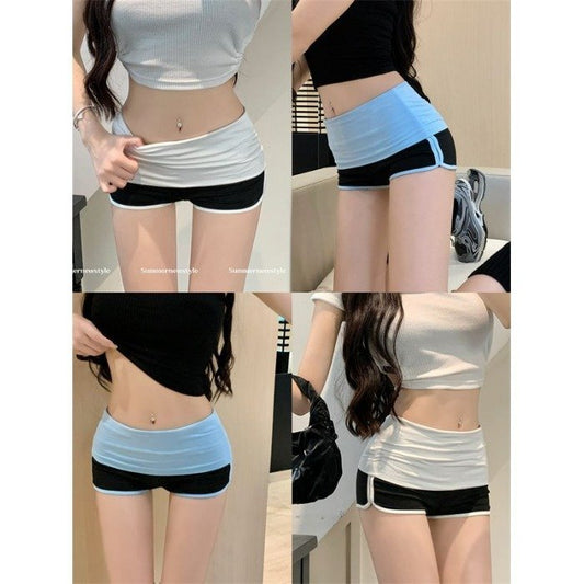 Slim Fit Hot Girl Home Pants Casual Shorts Women's Summer Stitching Contrast Color