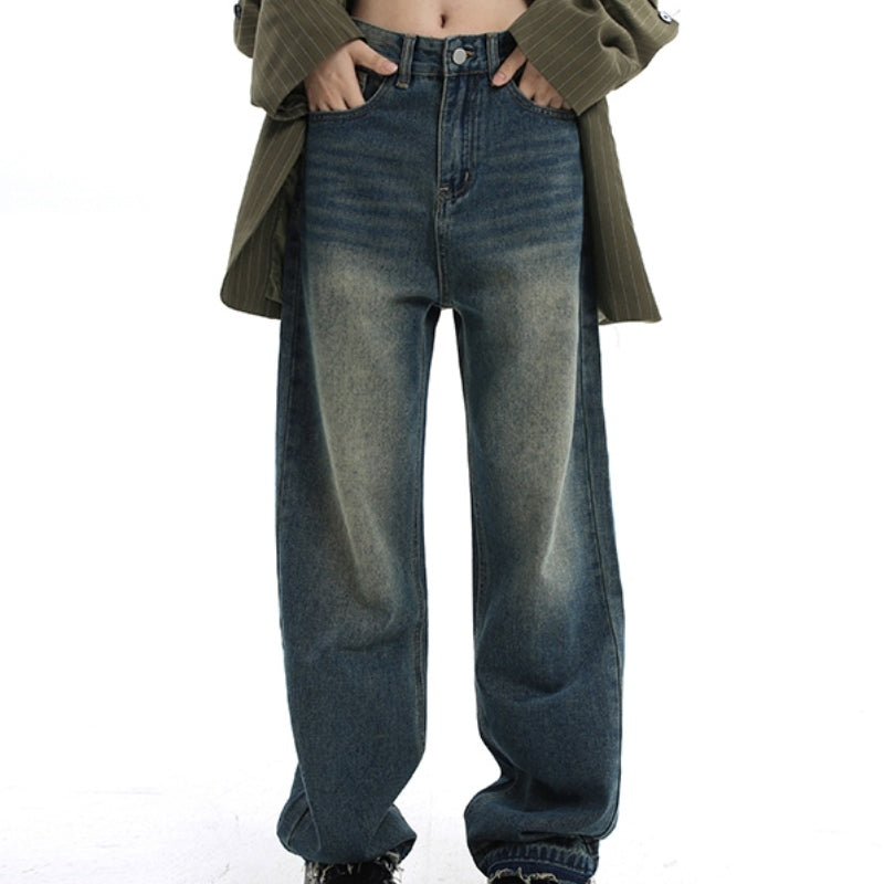 Højtaljede, lige ben Vintage Jeans Dame