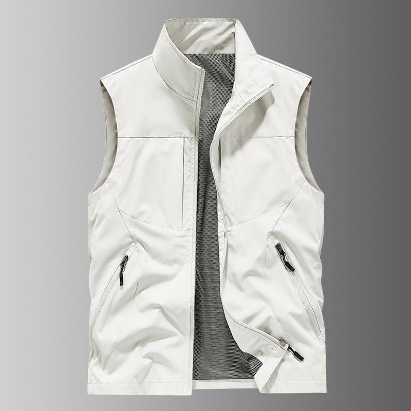 Men's Casual Stand Collar Printed Vest