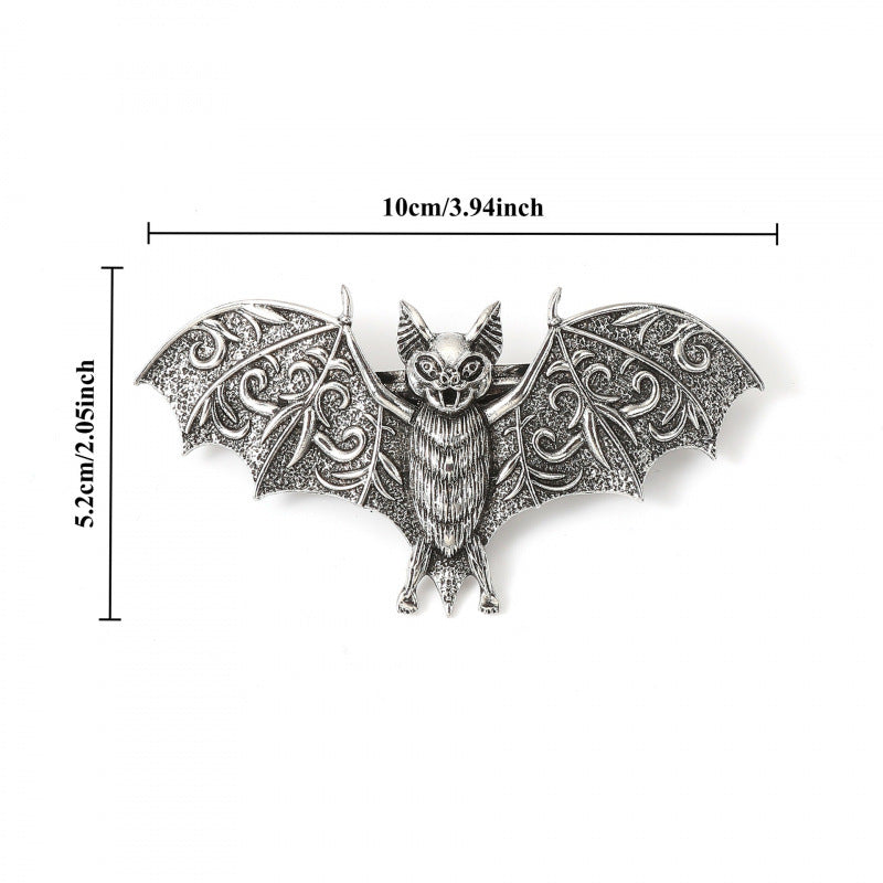 Retro Gothic Bat Rune Hair Clip