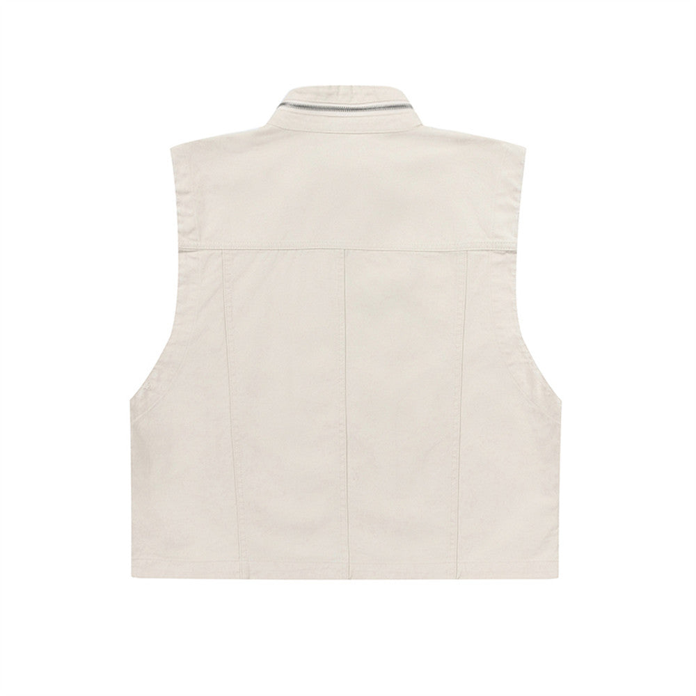 Men's Waistcoat Stand Collar Workwear Vest