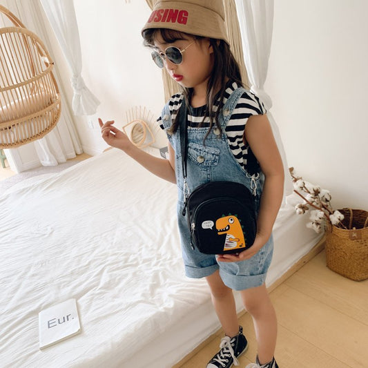 Children's Casual Cartoon Dinosaur Print Shoulder Crossbody Bag