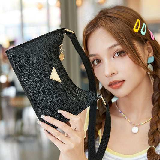 Women's Fashion All-match Lychee Pattern Shoulder Bag
