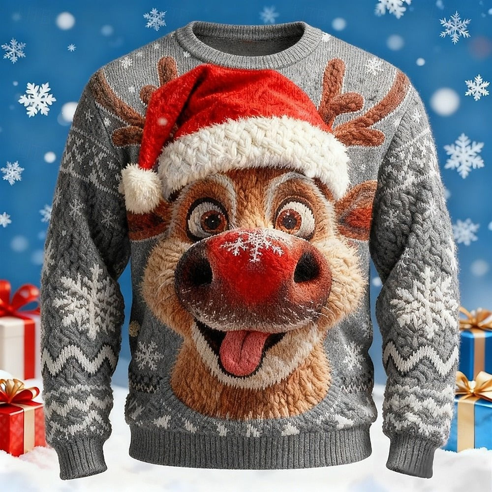 Ny 3D-printet unisex juleaften-rundhalset printet sweatshirt