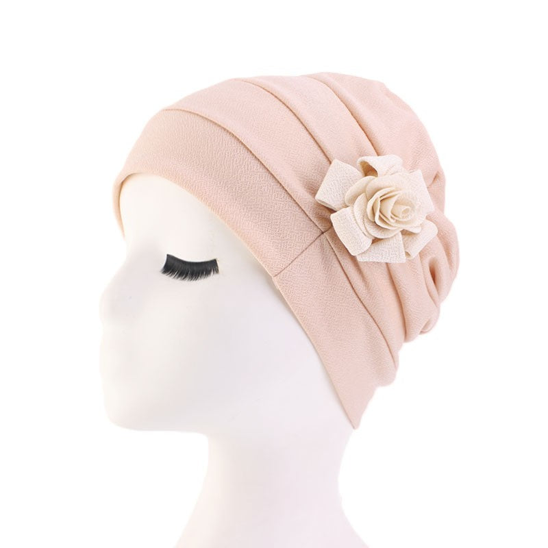 Ladies Flower Bandana Pullover Hat Chemo Hat