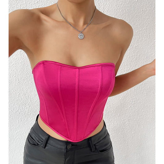 European And American Fishbone-style Cinched Bustier Vest
