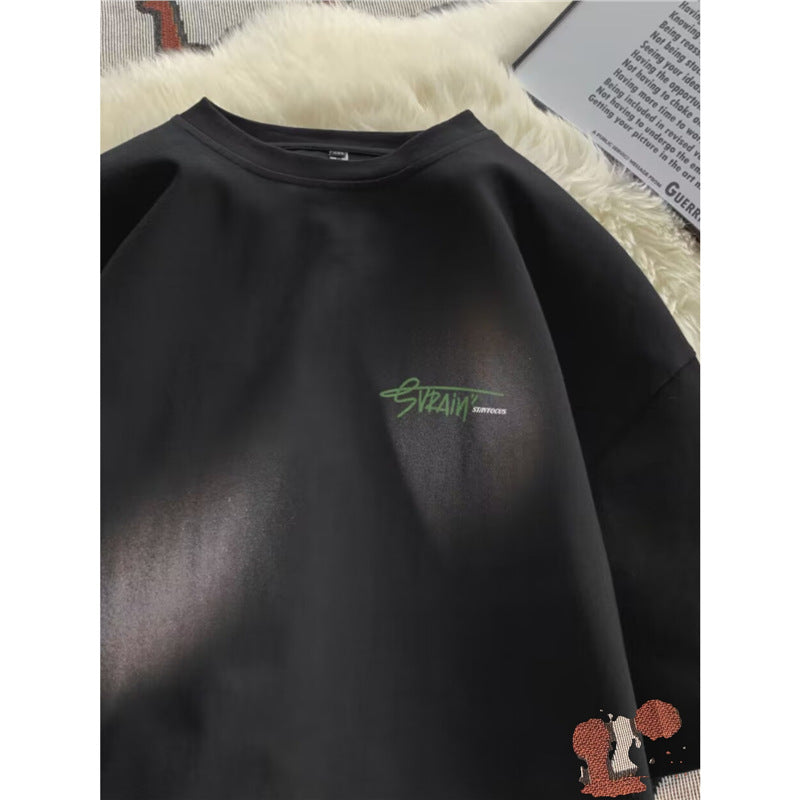 Student Summer Loose Ins Casual Round Neck Bottoming Shirt