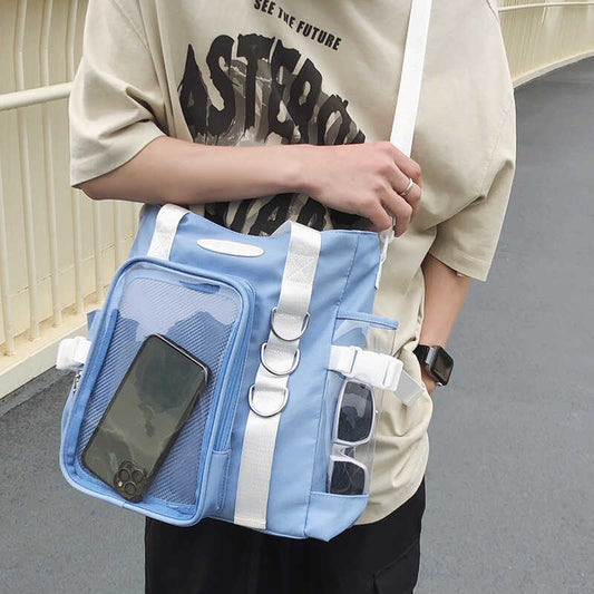 Japanese Minority Design Transparent College Style Fashion All-match Good-looking Large-capacity Crossbody Bag