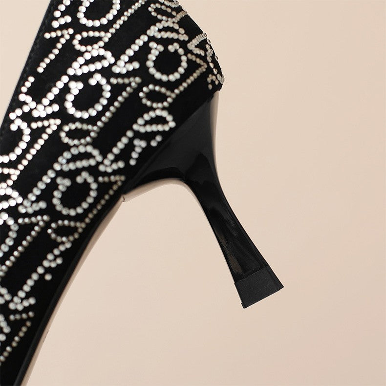 Fine Heel Pointed Shallow Mouth Four Seasons Single Shoes Female